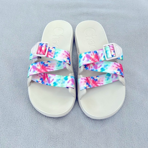 Chaco women’s Chillos slide sandal light tie dye - Picture 2 of 5